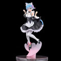 21 cm Dienstmädchen Blaues Haar Katzenohren Niedlicher Mädchenrock Anime Mädchen Figur Actionfigur Erwachsene Sammlermodell Puppe