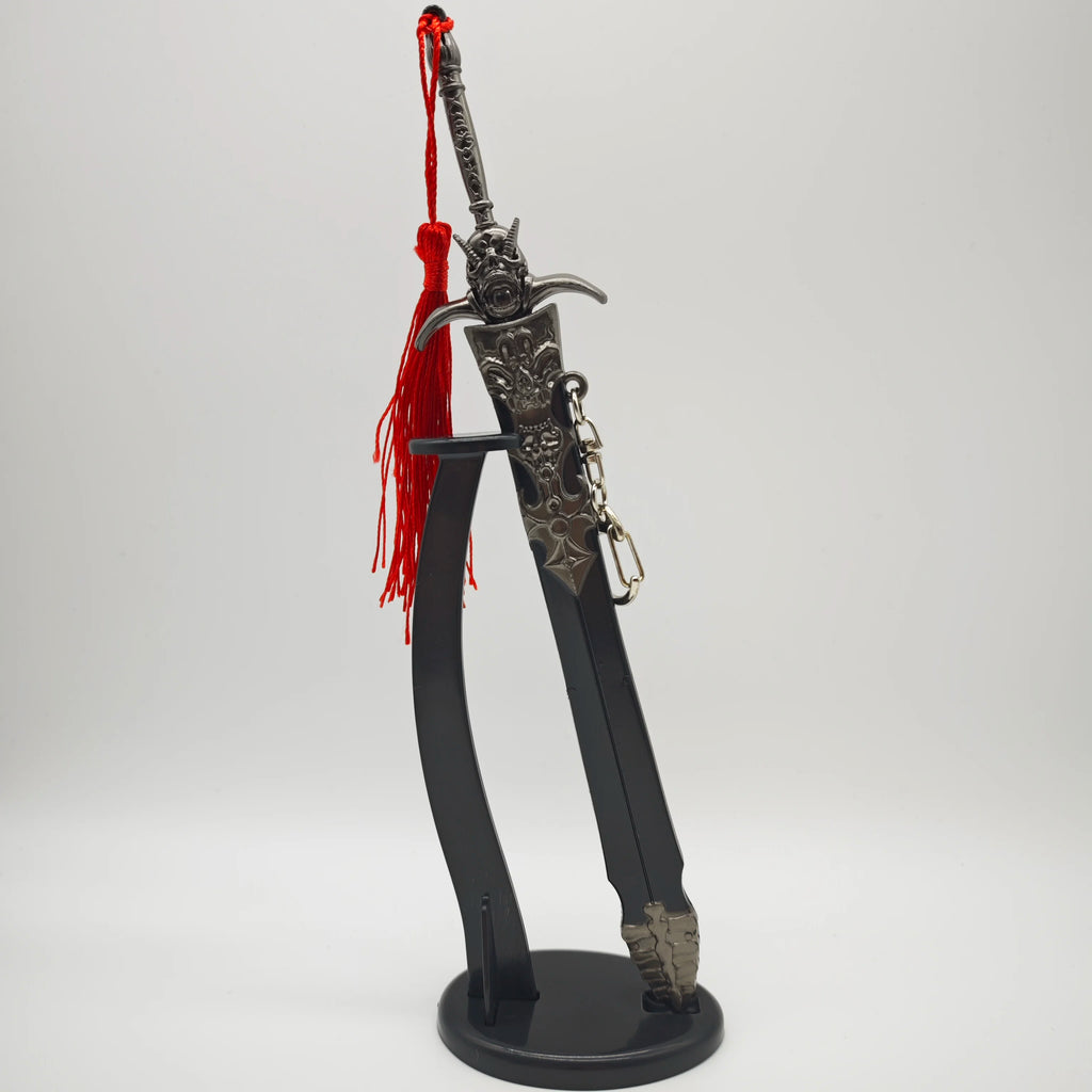 Devil May Cry 5 Spielperipheriegeräte Dantes Schwert der Rebellion Waffenmodell mit Scheide Legierung Handwerk Schlüsselanhänger Waffenornamente 22CM