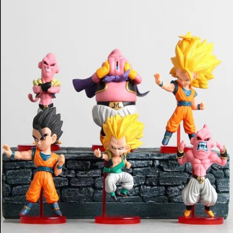 6Pcs/1Set WCF BANDAI Anime Dragon Ball Son Goku Burdock Series Figure Karifura Broli Set Model Toy Gift Collection Aciton Figure