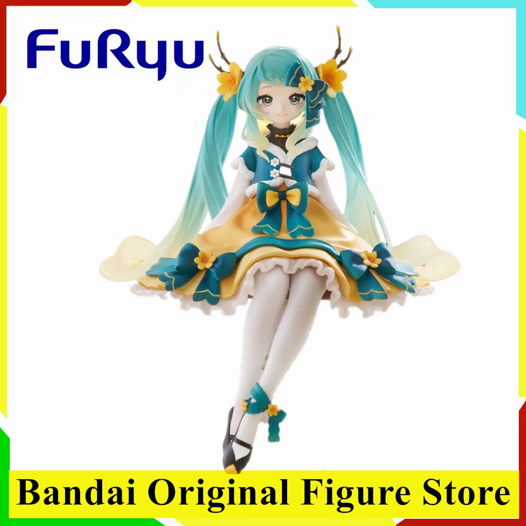Original BANDAI FuRyu Hatsune Miku 2025 Noodle Stopper Anime Figure Toys PVC Model Collection Action Figurine Doll