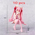 Hatsune Miku Anime Figur Rosa Kleid Sitzhaltung PVC Modell Action-Spielzeug Kirschrosa Kirschblütendekoration Geschenke sammeln