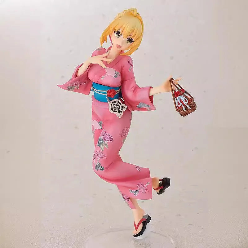 Anime Fate Grand Order Saber and Joan of Arc and Mash Kyrielight kimono version Action Figure Model Toy 20cm