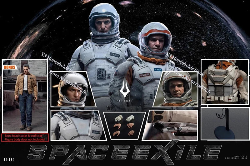 Eternal Toys ET-X9 1/6 Collectible Astronaut Cloth Action Figure Space Fiction Exile Movie Deliate 12inch Soldier Model Gifts