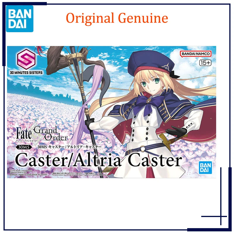 Original Genuine Bandai Anime 30MS Fate/Grand Order Caster/Altria Caster Assembly Model Toys Action Figure Gifts Collectible Kid