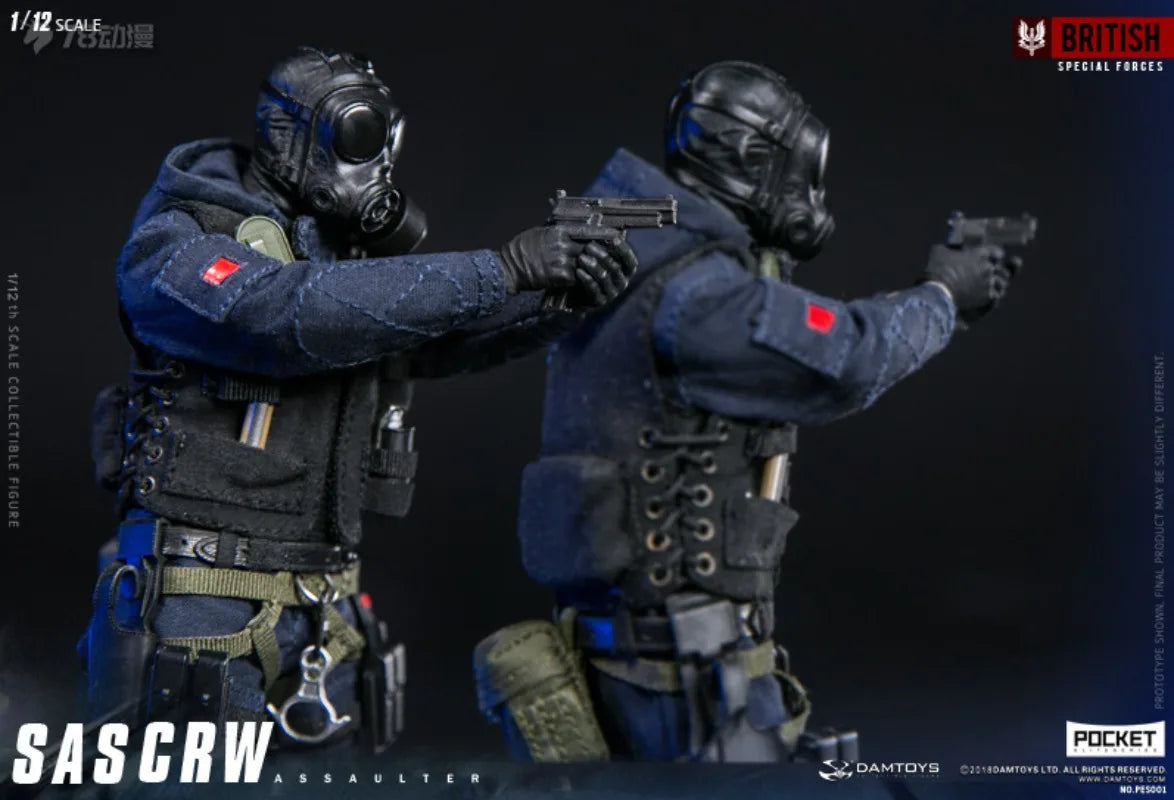 DAMTOYS Genuine 1/12 Pocket Elite Series British SAS Counter Terrorism Group Hong Kong Flying Tigers Action Figures Model Toy