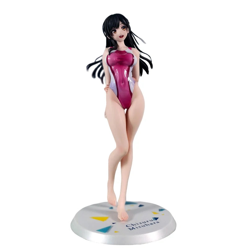Anime Model Gift - Rented Girlfriend Shuiyuan Qianhe Competitive Swimsuit Action Figure Beautiful Girl Collectible Handmade Toy