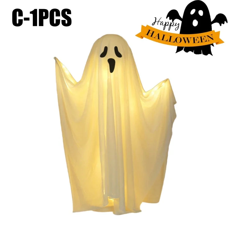 85/165CM Halloween Decorations Outdoor Spooky Light Up Ghosts Scary Standing Ghosts Decor for Front Door Porch Yard Home Party