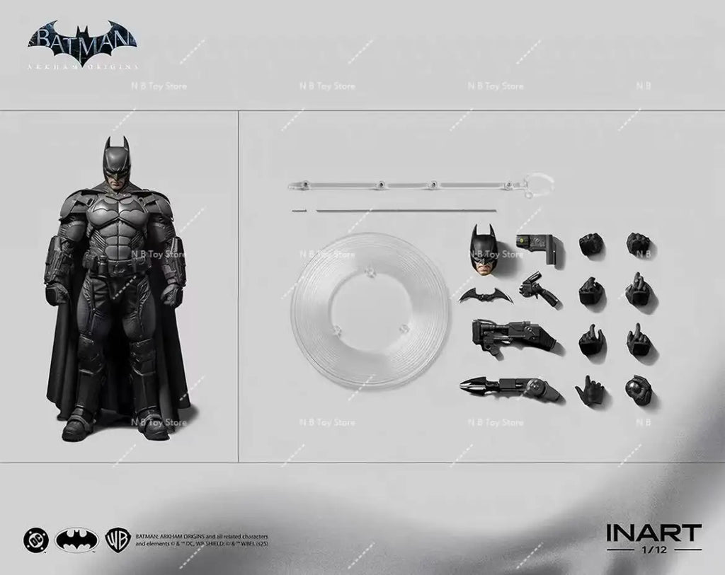 In Stock Original INART Batman: Arkham Origins Batman 1/12 Scale Anime Action Figure Toy Collectible Gift