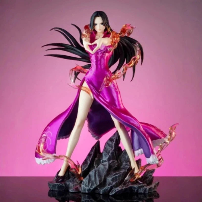One Piece 24см Boa Hancock Аниме герой Модел GK Екшън фигурки Сърце Знак Статуя Периферна играчка Настолен орнамент Момче Подарък