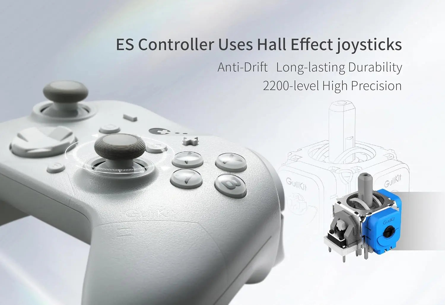 GuliKit ES E-Sports Bluetoth Controller，Wireless Gamepad with Hall Effect Joystick for NS ,Nintendo Switch 2 ,PC Windows Androi