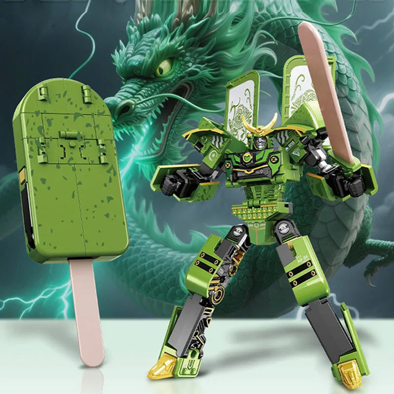 Transforming Toy Ice Cream Warrior Model Boy Educational Toy Children's Robot Warrior Ice Cream Pretend Play