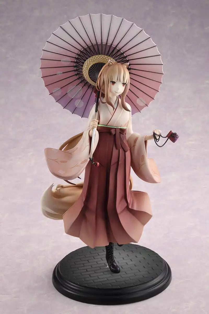In Stock Original Genuine Spice and Wolf Holo HoroAnime Figure PVC Hakama Kimono Action Figure Model Toy Collection Doll 24cm