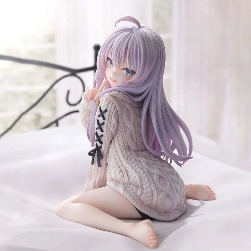13cm The Journey of Elaina Anime Figures Model Elaina Sweater Doll Action Figure Room Desk Decor Gift Toys