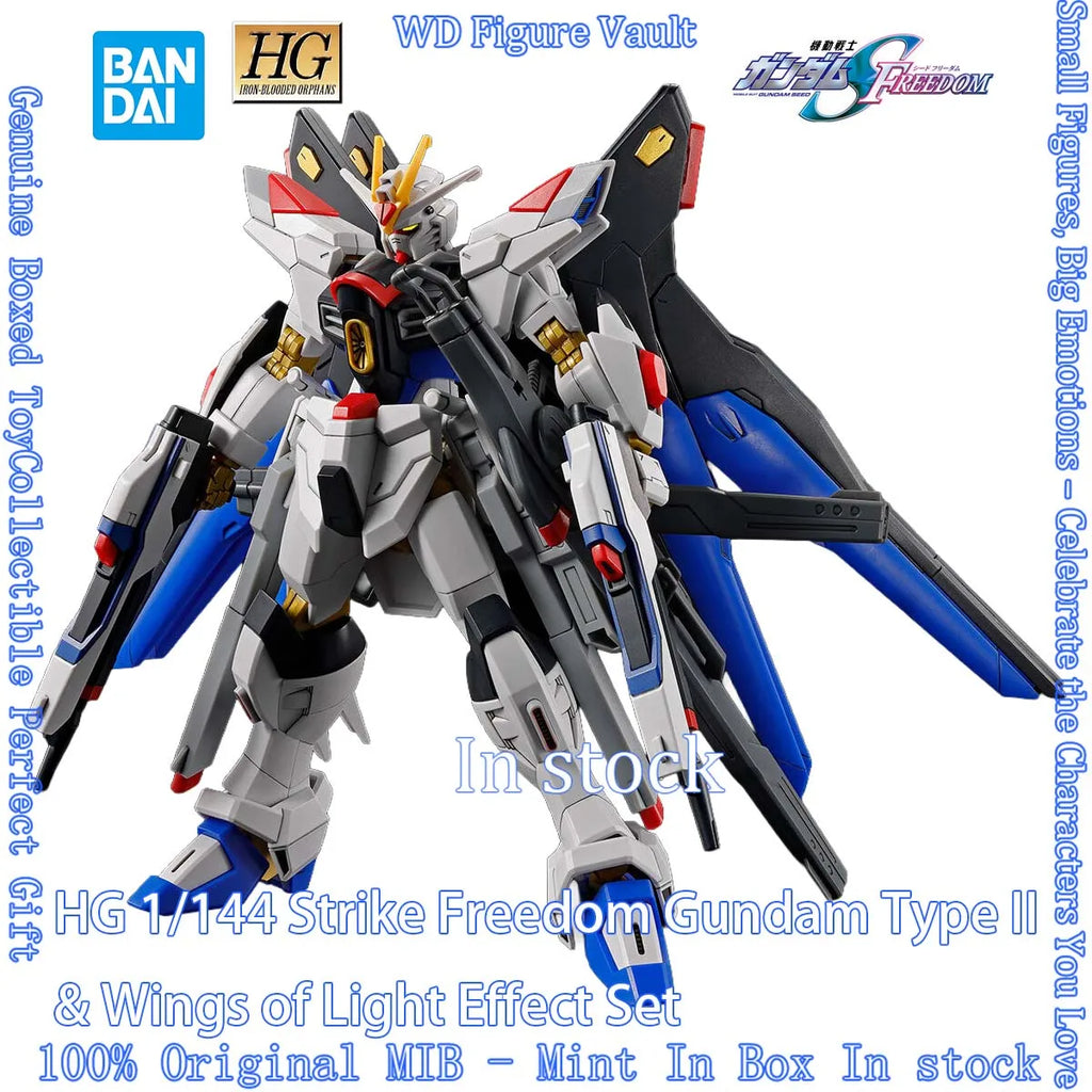 In stock Bandai HG 1/144 Strike Freedom Gundam Type 2 & Wings of Light Effect Set Figures Anime Model Genuine Boxed Toy Gift