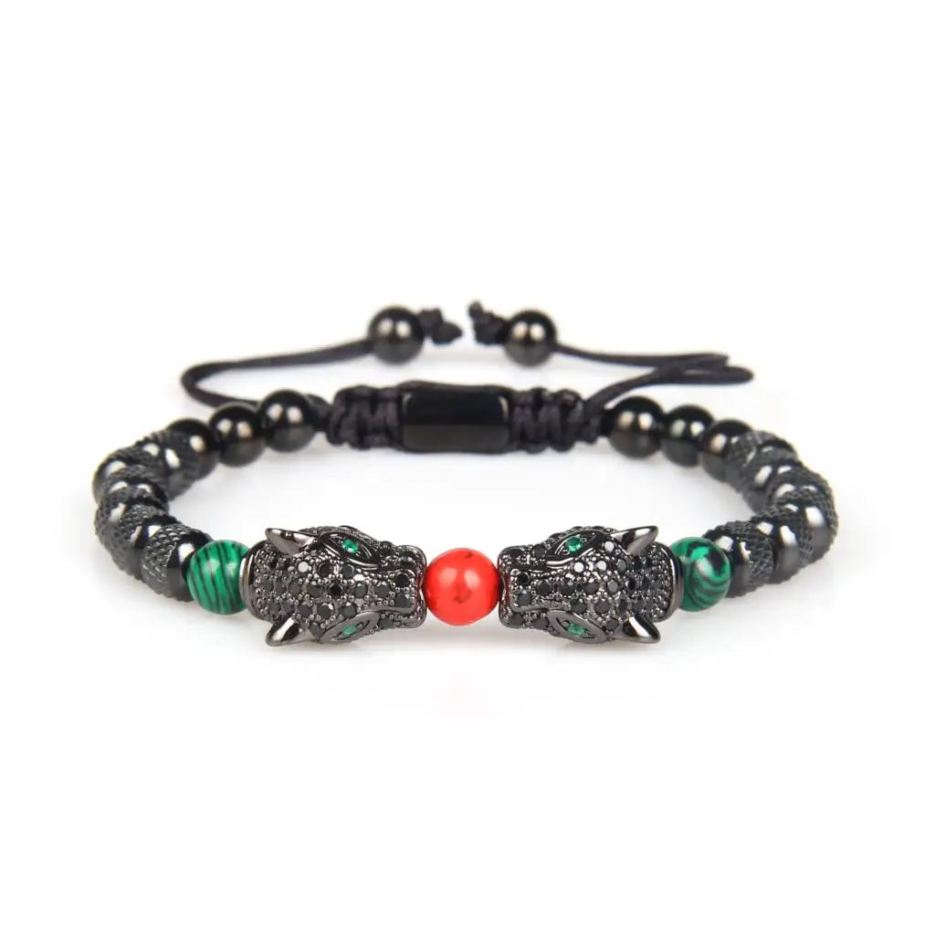 Ailatu 5 teile/los Luxus Handgemachte Panther Flechten Armband Edelstahl Leopard Schmuck Kostenlose Logo Service