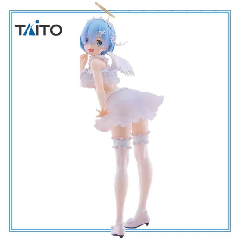 В наличност Taito Precious Figure Rem Pretty Tenshi Ver. Re:life in A Different World From Zero 23Cm Kawaii Doll Anime Model Toys