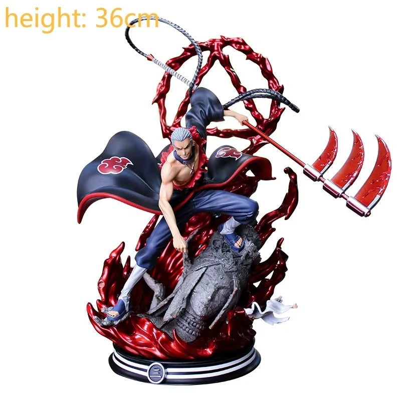Gk Naruto Shippuden Anime 35 Cm Action Figure - Kurama Chakra Mode With Sasuke Itachi Statue Collection Toy Kyuubi Figma