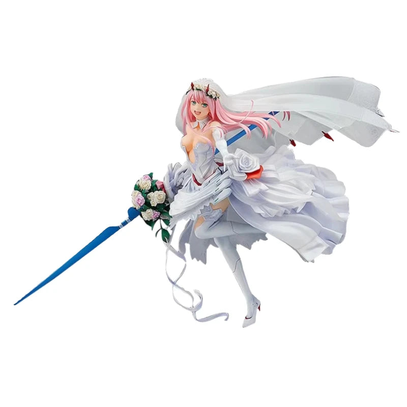 Darling In The Franxx Zero Two 1/7 Scale 27cm Wedding Dress Ver Anime Figure Collectible Model Desktop Decoration Gift For Anime