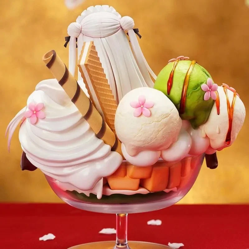 Shiratama Komame Anime Figure Ice Cream Wine Glass Shape Kimono Ver Model PVC Statue Collectibles Desktop Decoration Gift