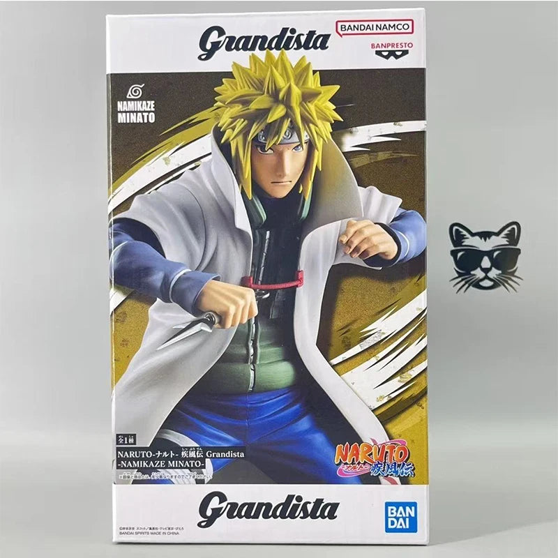 Original Genuine Bandai Banpresto Grandista Naruto 23cm Namikaze Minato Action Figure Model Kits Kids Gift Genuine Anime Model