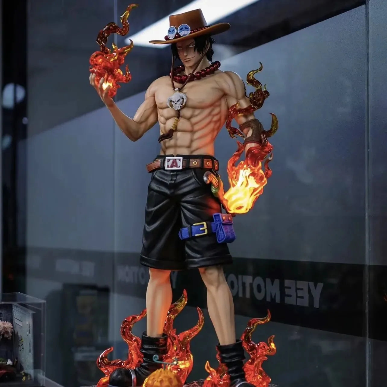 JT One Piece Portgas D. Ace 1/3 Scale 3rd Anniversary GK Statue CollectibleAnime Action Figure Flame Effect Model Boyfriend Gift