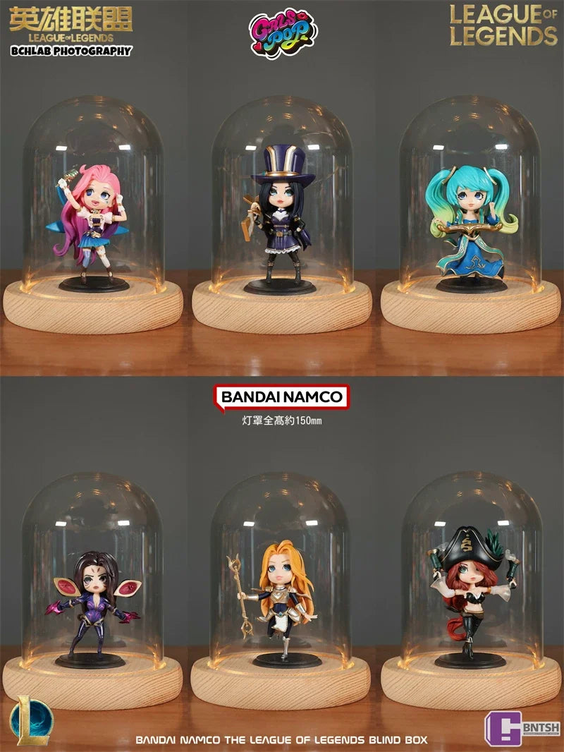 Bandai Gals Pop League Of Legends Lol Blind Box Q Edition Handmade Model Car Ornament Doll Trendy Play Handmade Gift