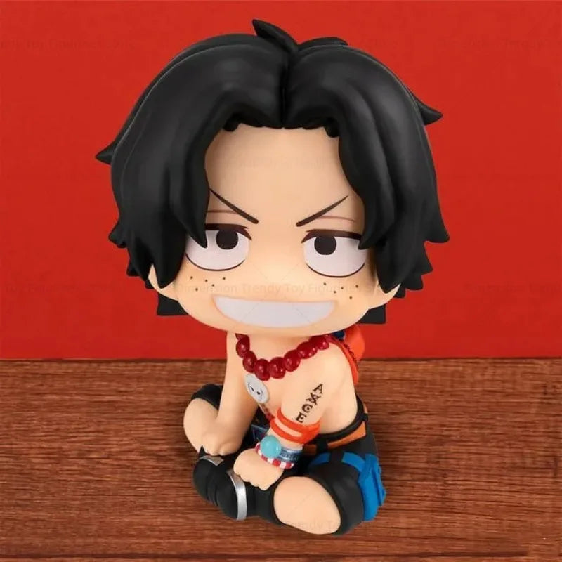 In Stock Look Up Anime One Pice Kwaii Q Ver. Portgas D. Ace Action Figurine PVC Model Collection Doll Toys DT