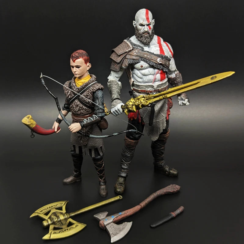 Limited Edition 7-inch Figure Model Kratos and Son, Movable Doll Collection Ornament