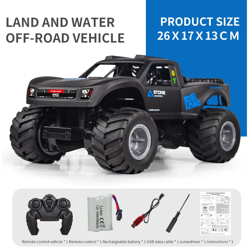 JJRC Q156 Ferngesteuertes Spielzeug Offroad Amphibien Kletterfahrzeug Wasserdichtes 4WD Stunt Ferngesteuertes Auto Kinder Spielzeug Geschenk