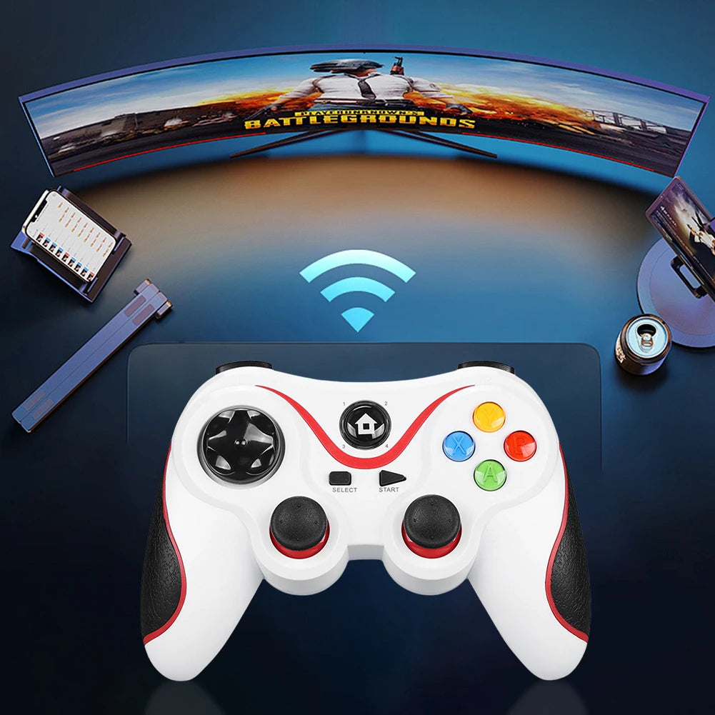 V8 2.4G Wireless Game Controller Gaming Joystick BT Wireless Gamepad Dual Vibration for Android/iOS/PC/PS3/Switch/Mobile Phone