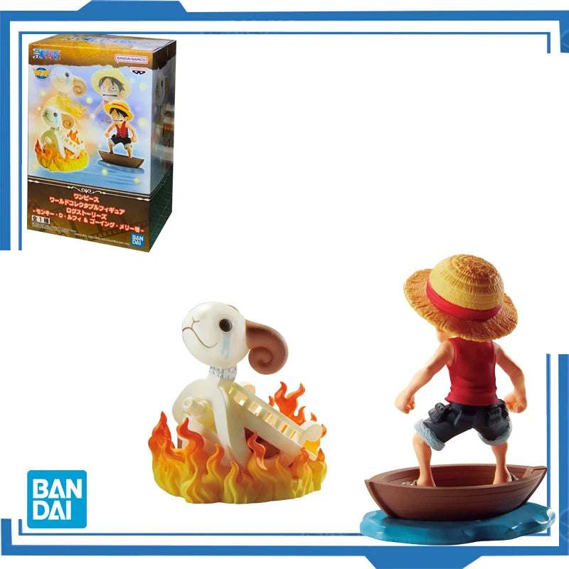 Original Bandai Banpresto One Piece World Collectable Figure Wcf Monkey D Luffy Going Merry Figure Collectible Model Toys
