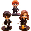 Harryy Potter 3pcs-10pcs Q Style Posket Hermione Ron Hedwig Vinyl Figure Toy Cake Decoration Car Model PVC Doll Toys