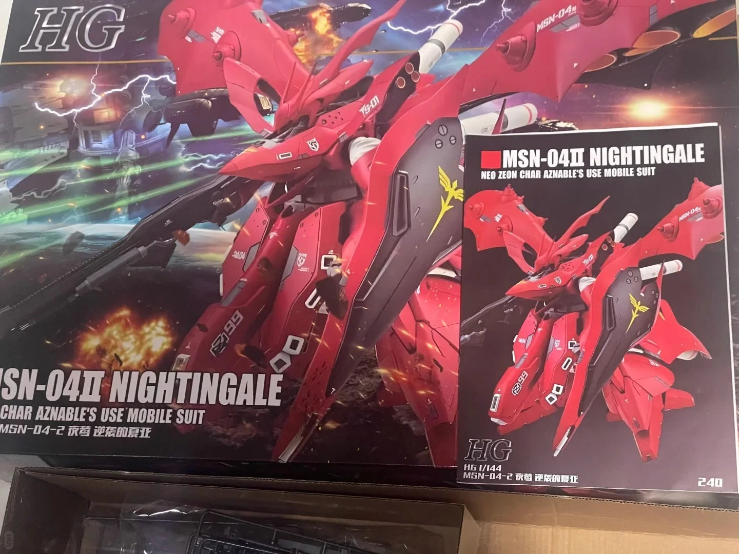 In Stock STAR HG 1/144 Msn-04-II Nightingale Electroplating Assembly Model Kit Gunpla Anime Action Figure Robot Model Toy Gifts