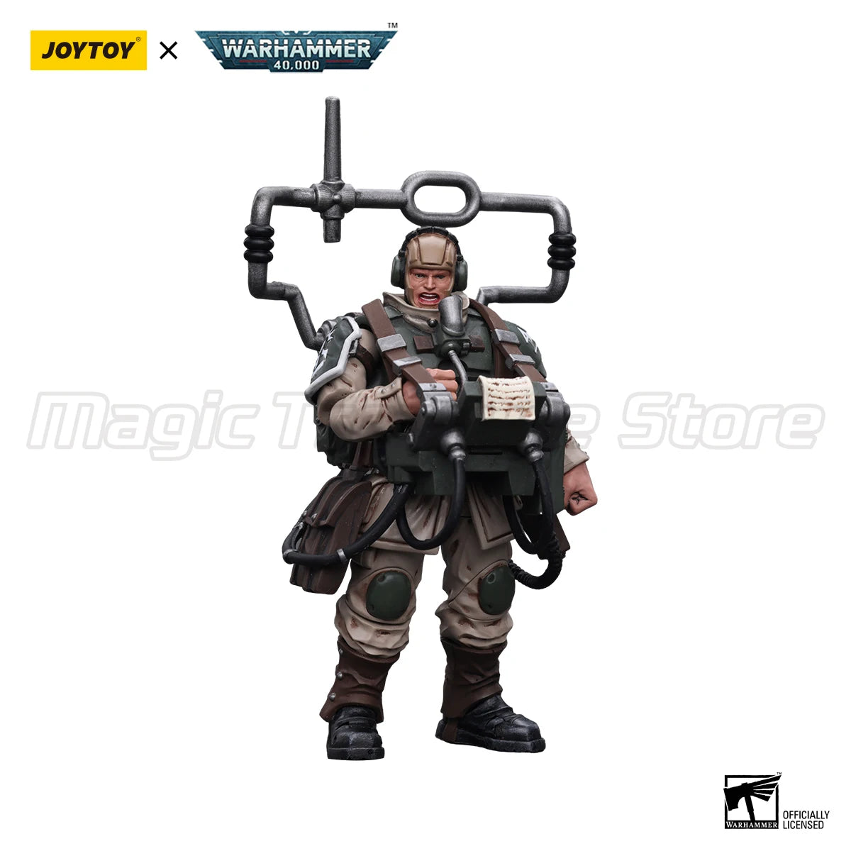 【MT】JOYTOY Warhammer 40K Astra Militarum Cadian Command Squad Veteran with MasterVox  Model Toy Gifts 1/18 Action Figure