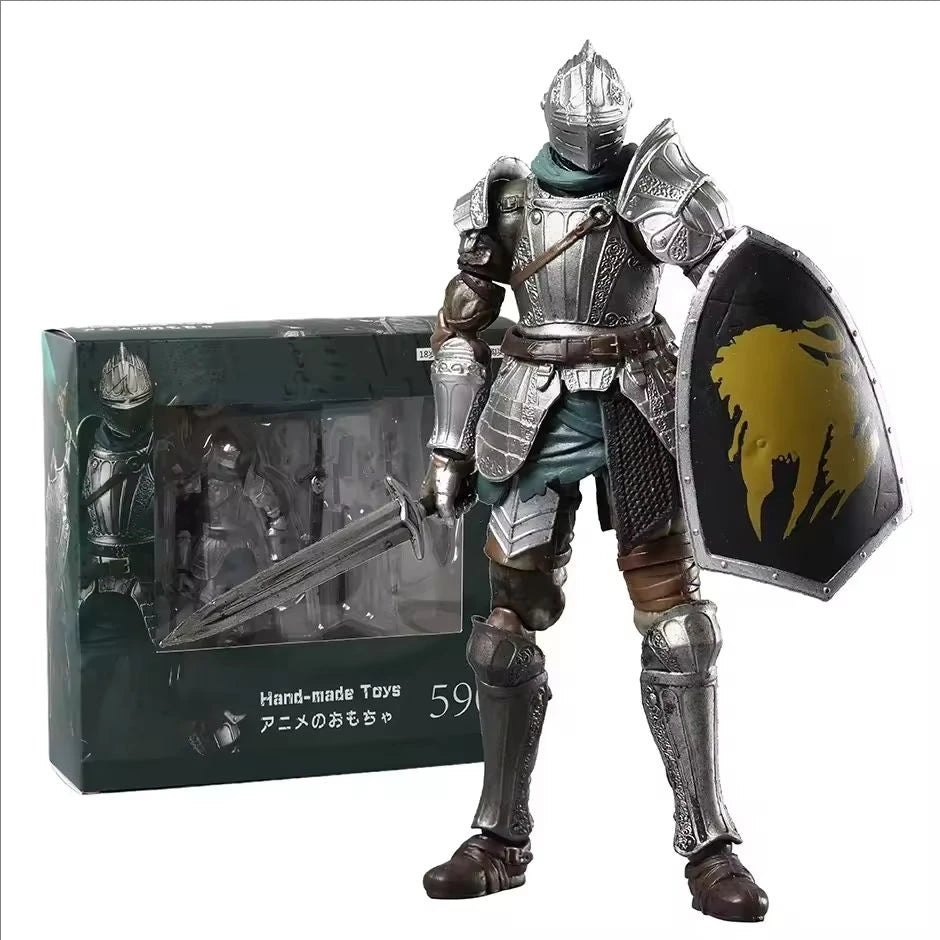 16cm Dark Souls Action Figurine Figma 590 Demon'S Souls Figure Fluted Armor Anime Model Pvc Statue Knight Armor Toys Dolls Gift