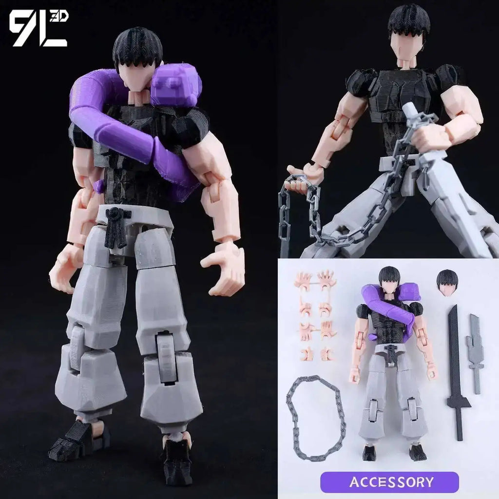 9L3D-gedruckte Anime Naruto Jujutsu Kaisen One Piece Charaktere Lucky13 Dummy-Actionfiguren Mehrgelenk-T13-Mannequin-Spielzeug