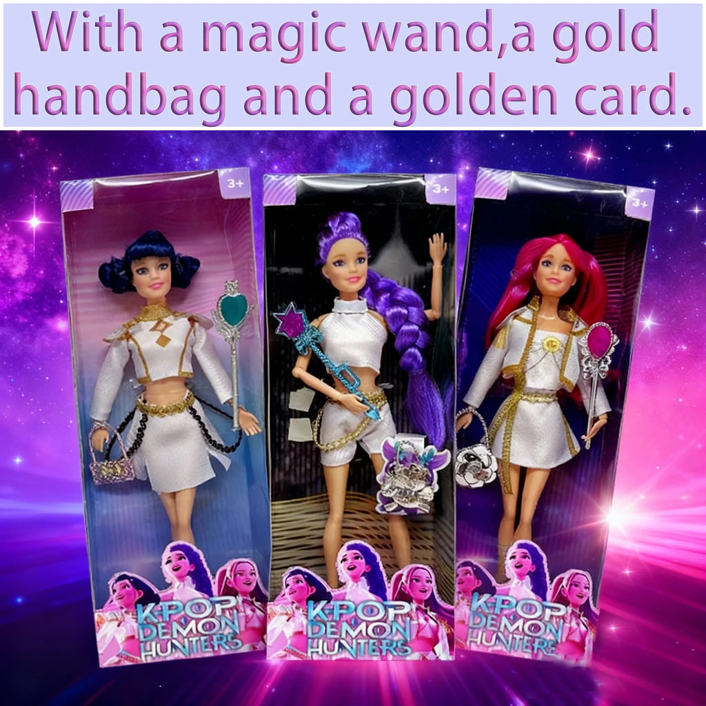 2026Hot Sell With Delicate Texture Anime 30CM K-Pop Demon Hunters Doll Vinyl Toy Rumi Mira Zoey Birthday Surprise Gift For Girls