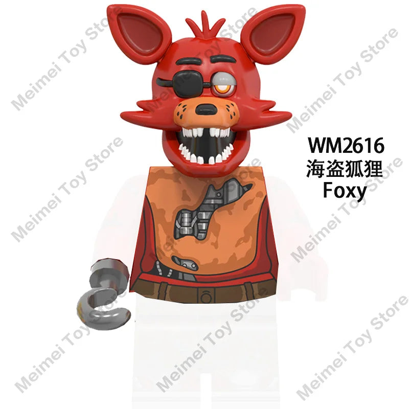 FNAF Five Nights Freddyed Building Blocks bricks Nightmare In Stock Chica Animals Bear Fox Duck Rabbit Model PVC Action Figure
