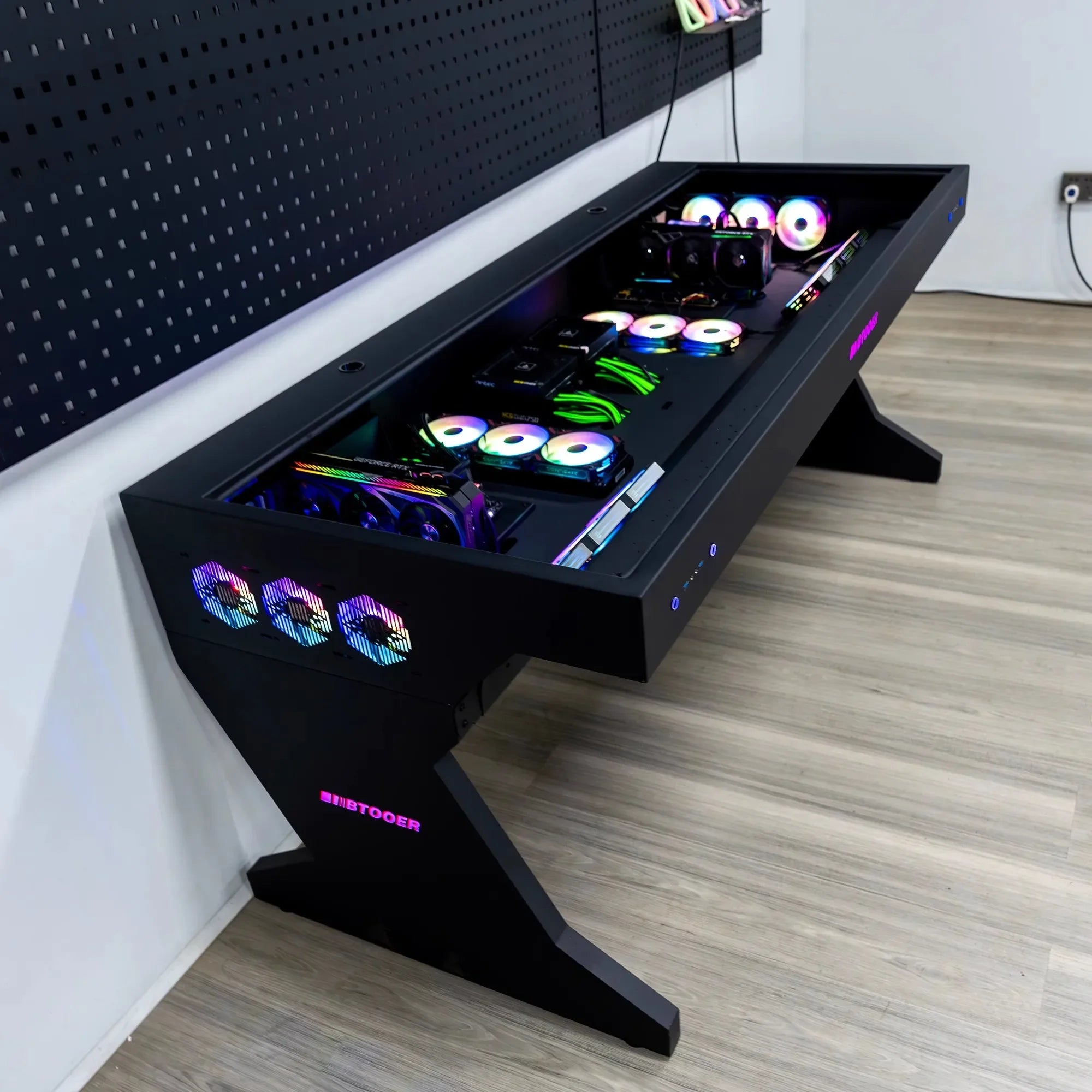 Computer chassis integrated table, two hosts can be installed for two, cool MOD large chassis, water-cooled e-sports table Y13