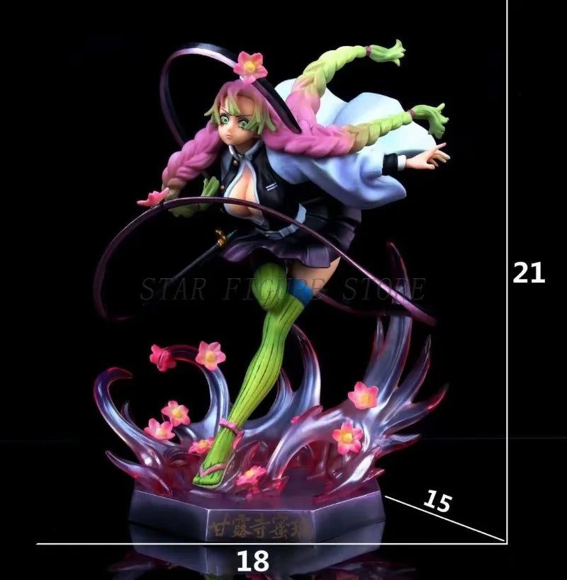 Gk Demon Slayer Kanroji Mitsuri Action Figure Statue 22cm Kimetsu No Yaiba Figurine PVC Collection Ornaments Model Toys Gifts