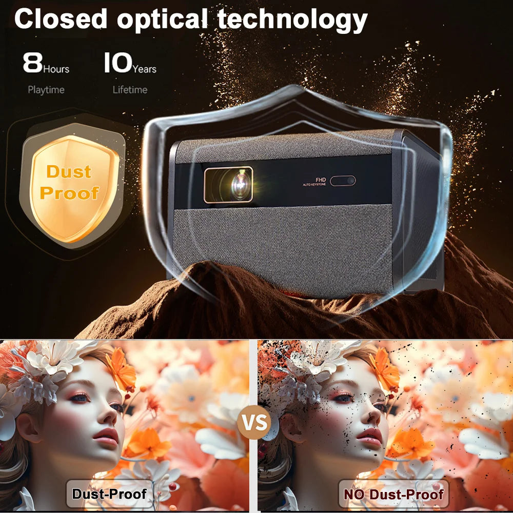 DITONG 2025 NEUER J10-Projektor Native 1080P Autofokus 4k HD-Video Outdoor-Handy Android Smart Home Theater LED-Projektor