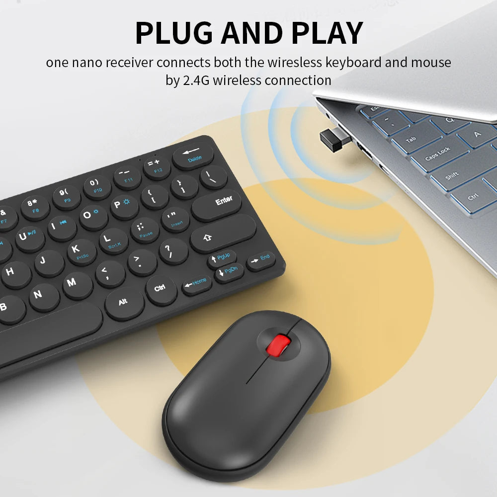 2.4G Wireless Keyboard and Mouse Combo Battery Power Bluetooth Keyboard and Mouse Set for Laptop for Ipad Cell Phone Tablet