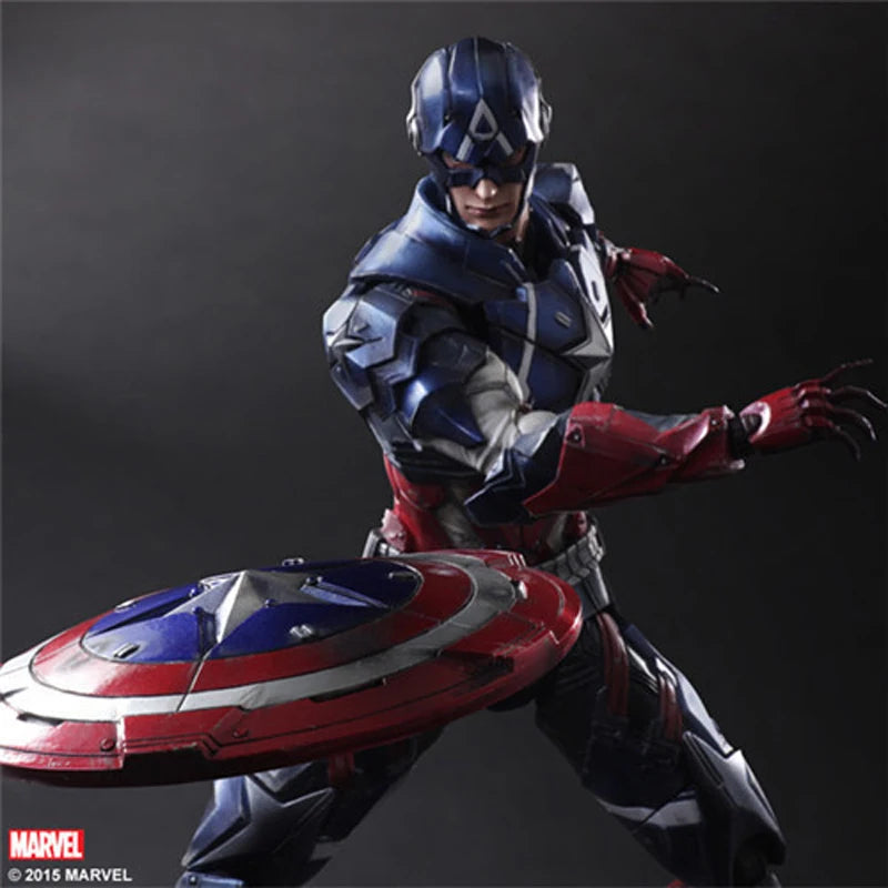 Play Arts Captain America Actionfigur Bewegliche Marvel Collection Avengers Modellspielzeug