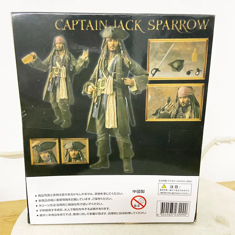 Anime SHFiguats Pirates of the Caribbean Captain Jack Sparrow Action Figure Collectable Model Toys For Christmas Gift Dolls