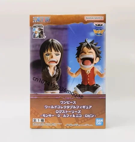 Original Bandai ONE PIECE WCF LOG STORIES Luffy Nami Eneru Anime Action Figures Model WCF desktop Ornaments Gift Decorations