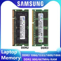 Samsung DDR2 DDR3 Ram Laptop Memory 2GB 4GB 8GB SODIMM  RAM 667 800 1066 1600 1866MHz High Performance Non ECC Unbuffered Memory
