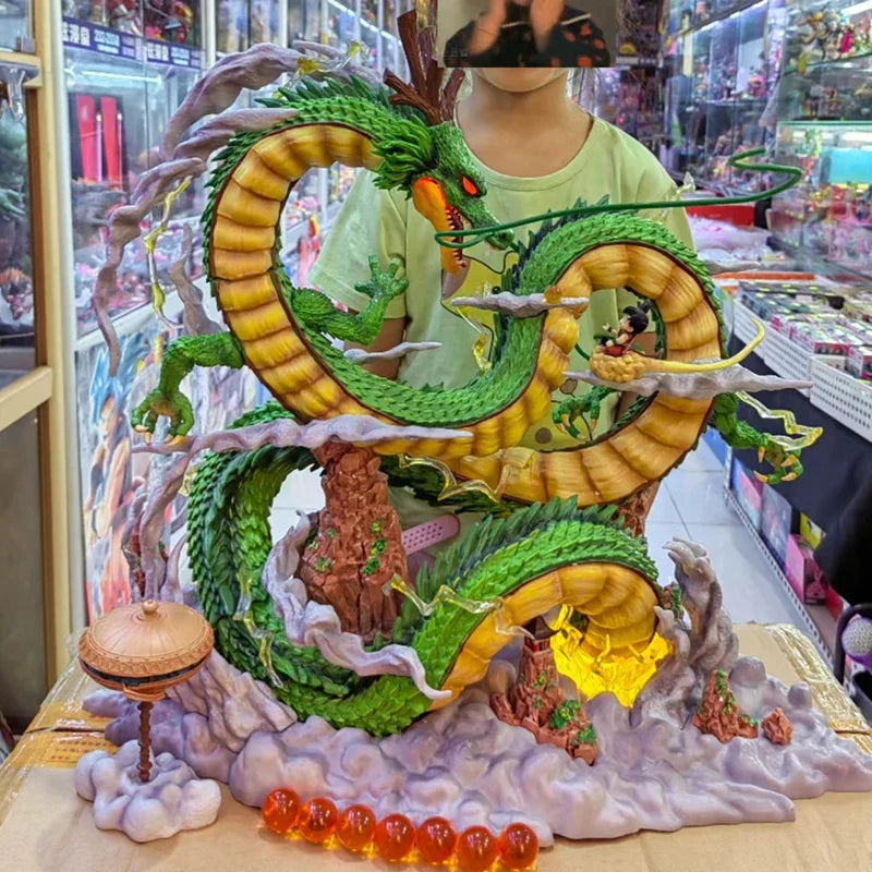 50 cm Anime Dragon Ball Z Shenron Figur mit Goku Figur PVC Actionfiguren Shenlong DBZ Kollektion Desktop Display Geschenk Spielzeug