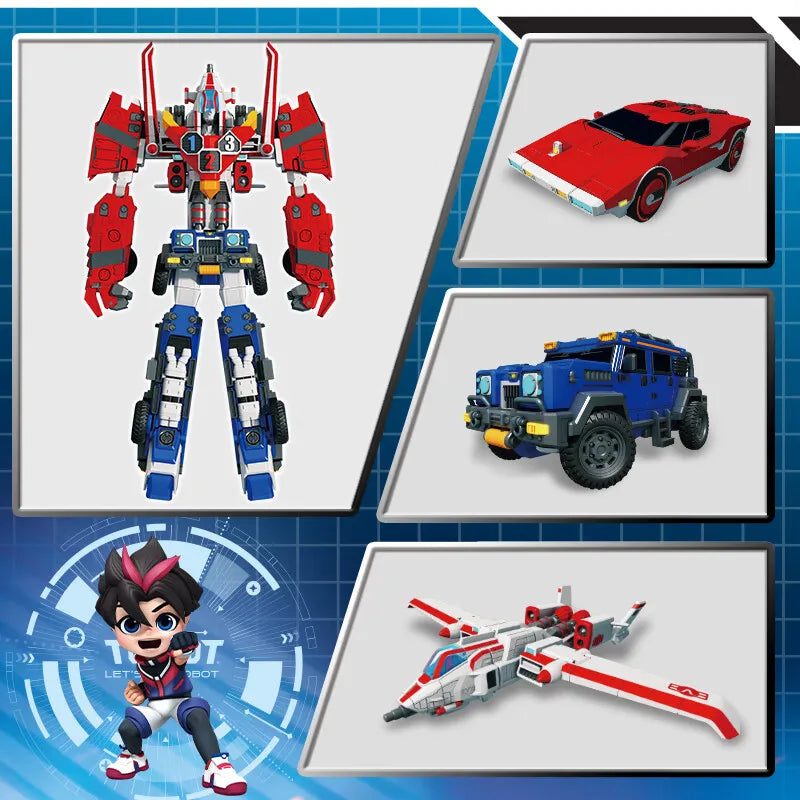 3 IN 1 Tobot Transformation Robot to Car Toy Korea Cartoon Brothers Anime Tobot Transforming Car Airplane Toys for Children Gift