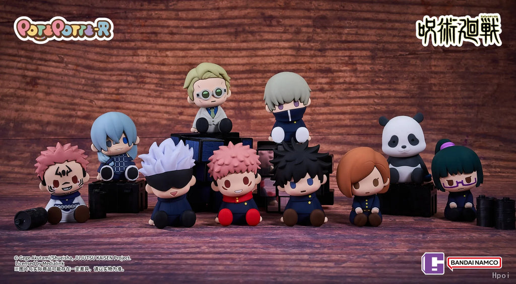 7.5CM Jujutsu Kaisen Anime Figure Itadori Yuji Satoru Gojo Napping Cat PVC Q Version prone 6Pcs/Set Model Toys Gift Collection