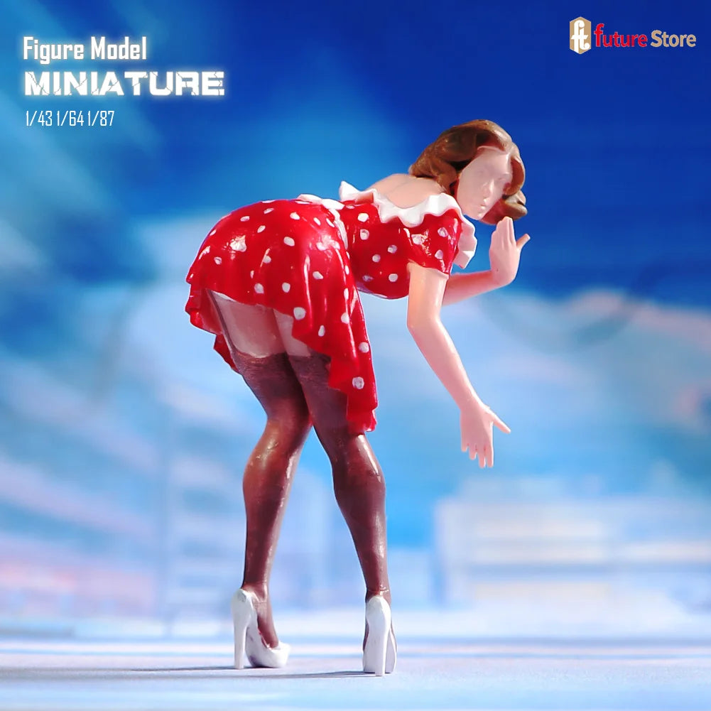 Miniature Figure 1/87 1/64 1/43 1/24 1/18 Summer Attire Women Beauty Female Dolls Clean The Car Scene Props Display Decor Crafts